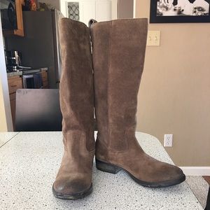 Suede knee high boots